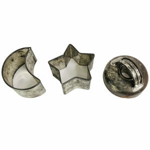 Vintage Chunky Metal Cookie Cutters Lot of 3 - Star, Moon, Donut/Biscuit Cutter